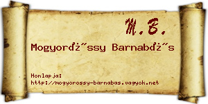 Mogyoróssy Barnabás névjegykártya