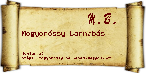 Mogyoróssy Barnabás névjegykártya