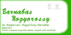 barnabas mogyorossy business card