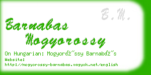 barnabas mogyorossy business card